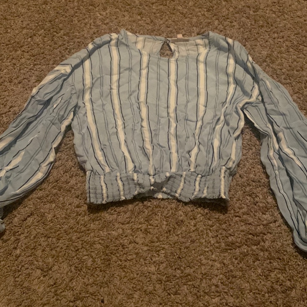 Blue long sleeve blouse